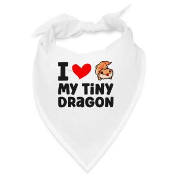 Ich liebe meinen kleinen Drachen Reptil Pogona - Bandana - Weiß - Vorne