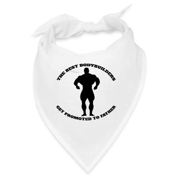 Bodybuilder Fitness Sportler Muskel Krafttraining - Bandana - Weiß - Vorne