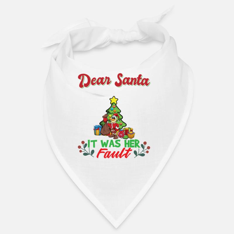 Dear Santa It Was Her Fault Siblings Matching Xmas Bandana