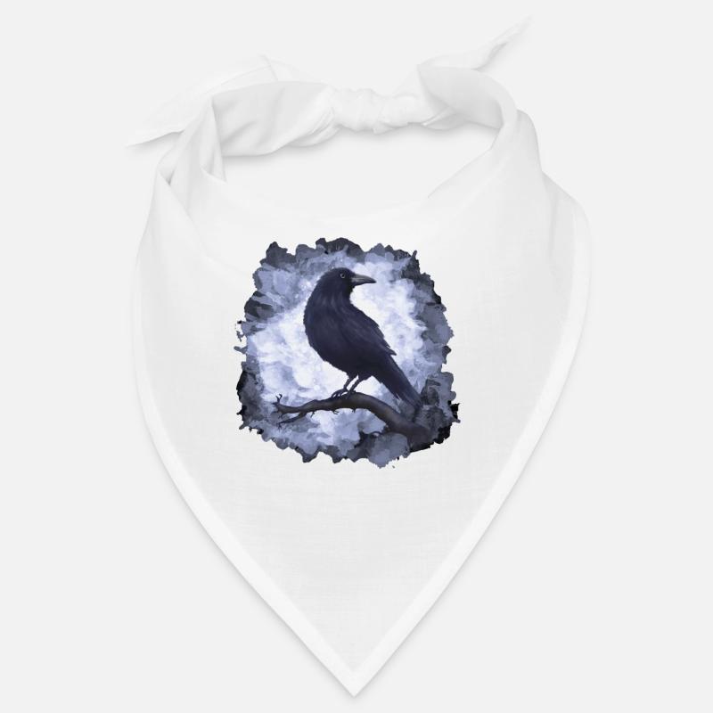 Rabe Krähe Goth - Bandana - Weiß