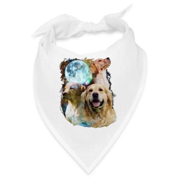 3 Mond Labrador Hund Liebhaber Cool Tier Haustier Neuheit - Bandana - Weiß - Vorne