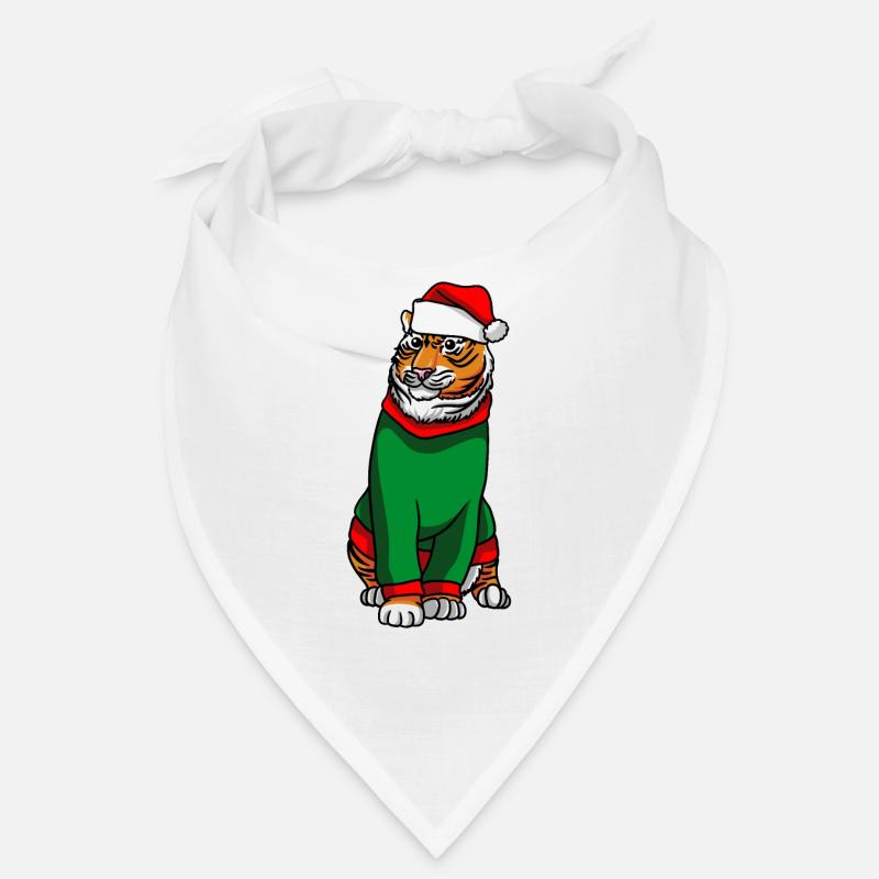 Tigre avec pull de Noël Bandana