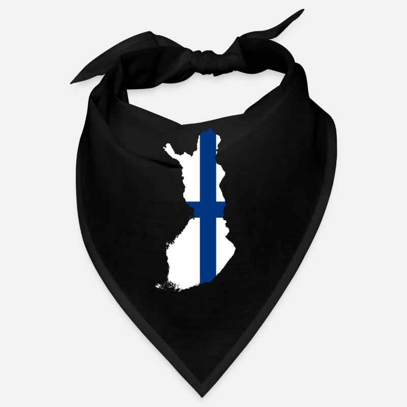 Forme du contour du pays du drapeau de la Finlande Bandana