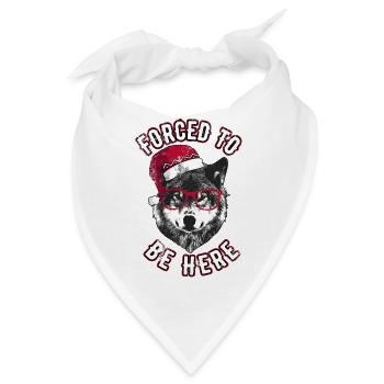 Gezwungen, hier zu sein - Grumpy Christmas Wolf - Bandana - Weiß - Vorne