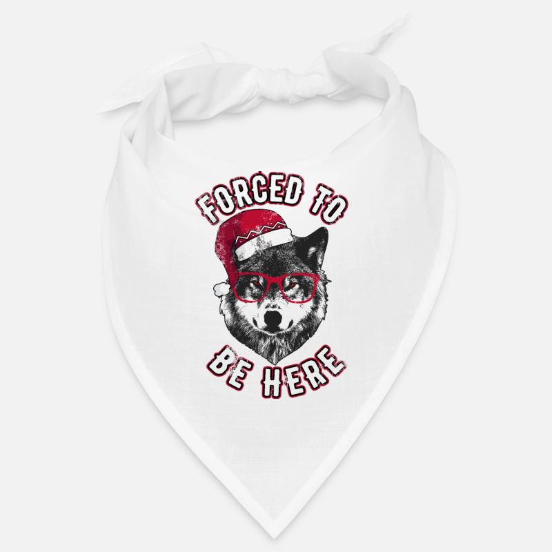 Forced to be here - Grumpy Christmas Wolf Bandana