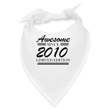 2010 - Jahrgang 2010 - Geburtsjahr 2010 - Bandana - Weiß - Vorne