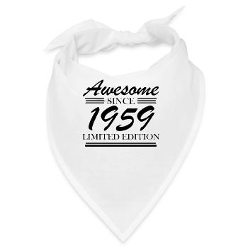 1959 - Jahrgang 1959 - Geburtsjahr 1959 - Bandana - Weiß - Vorne