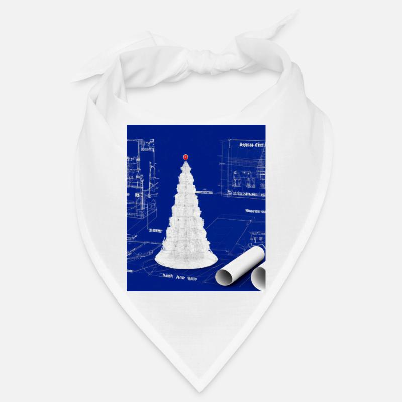 Christmas Christmas Tree Schematic Blueprint Bandana