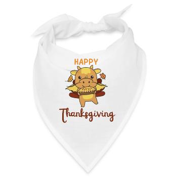 thanksgiving day outfits Truthahn Drache mit Pie - Bandana - Weiß - Vorne