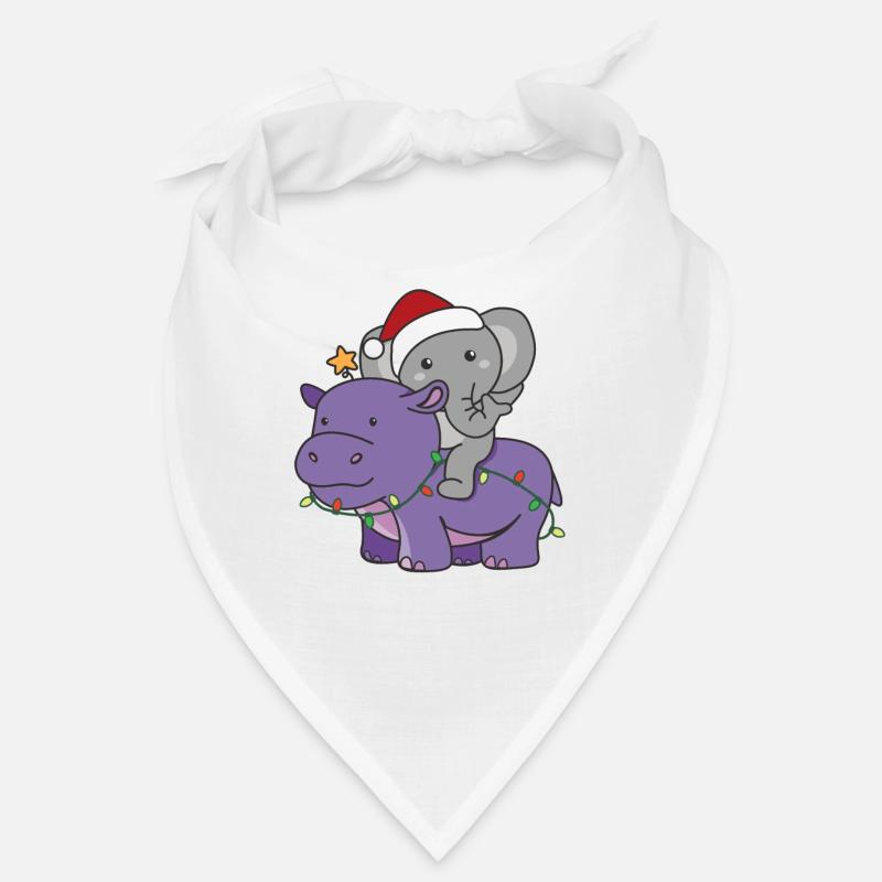 Noël Hippopotame éléphant Joyeux Noël Hippopotame Bandana
