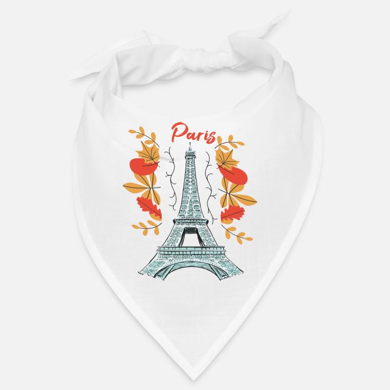 Paris mit Herbstblättern Eiffelturm im Herbst Fran Bandana