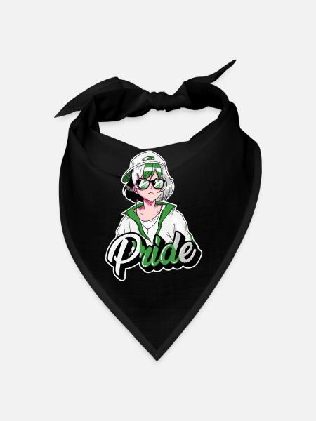 Demiromantischer Stolz Coole Anime Mädchen Demirom - Bandana - Schwarz - Vorne