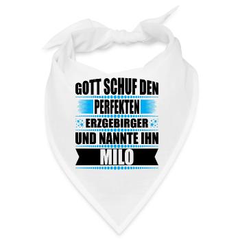 Erzgebirge Mann Namen Sachsen Milo - Bandana - Weiß - Vorne