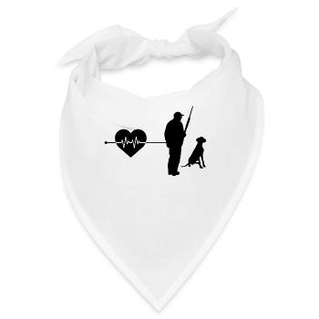 Jagd Herzschlag - Bandana - Weiß - Vorne