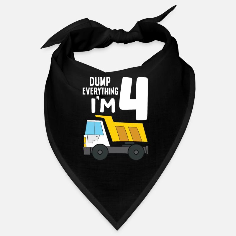 Dump Truck 4th Birthday Dump Tout ce que j’ai 4 ans Bandana