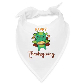 thanksgiving day outfits Truthahn Drache mit Pie - Bandana - Weiß - Vorne