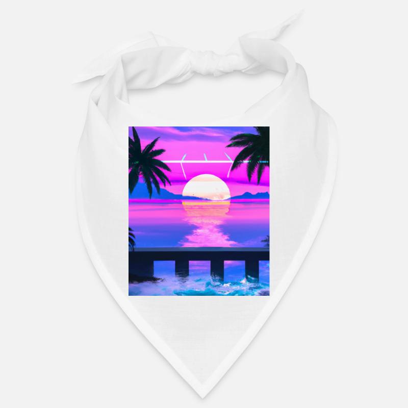 Synthwave Sun Hawaii Vaporwave Esthétique Bandana