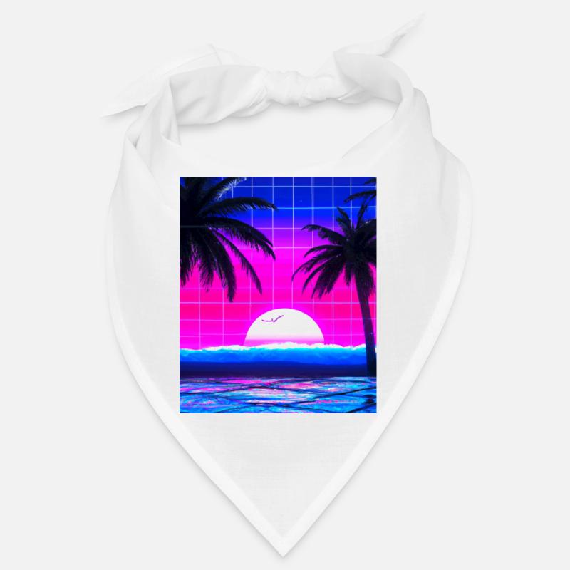 Synthwave Sun Hawaii Vaporwave Esthétique Bandana