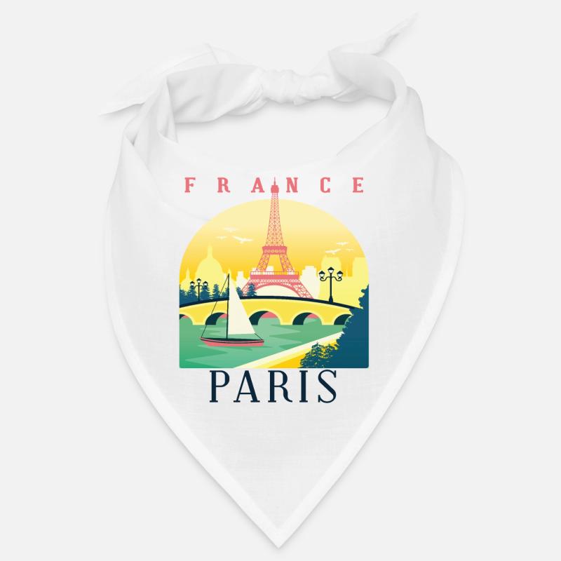 I love Paris and Eiffel Tower Bonjour from Frankre Bandana