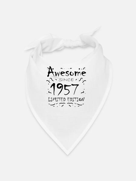 1957 - Jahrgang 1957 - Fantastisch seit 1957 - Bandana - Weiß - Vorne