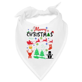 Weihnachten, Weihnachten, Weihnachten, Weihnachten - Bandana - Weiß - Vorne