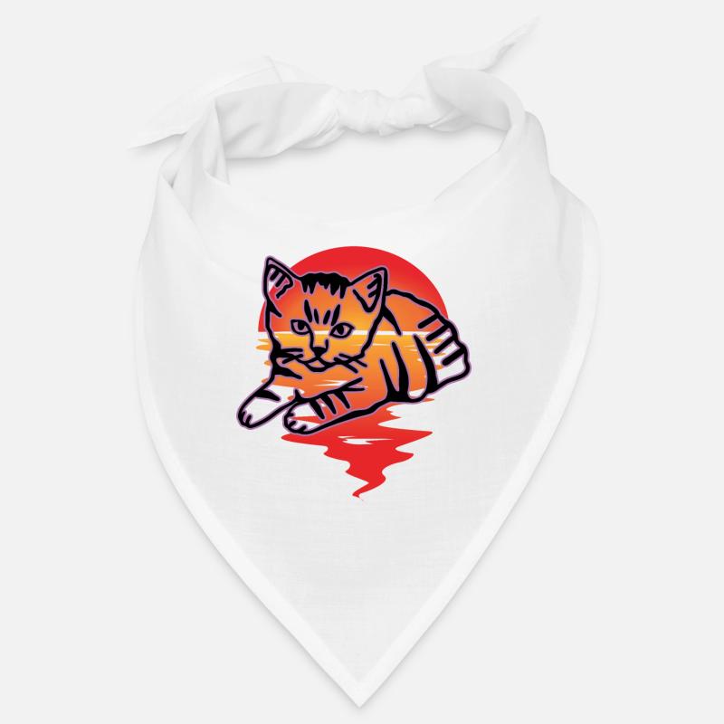 Chat graphique Retro Cat pour les propriétaires de chats Bandana