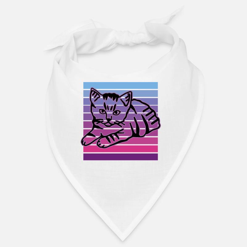 Chat rétro graphique chat pour les propriétaires de chats Bandana