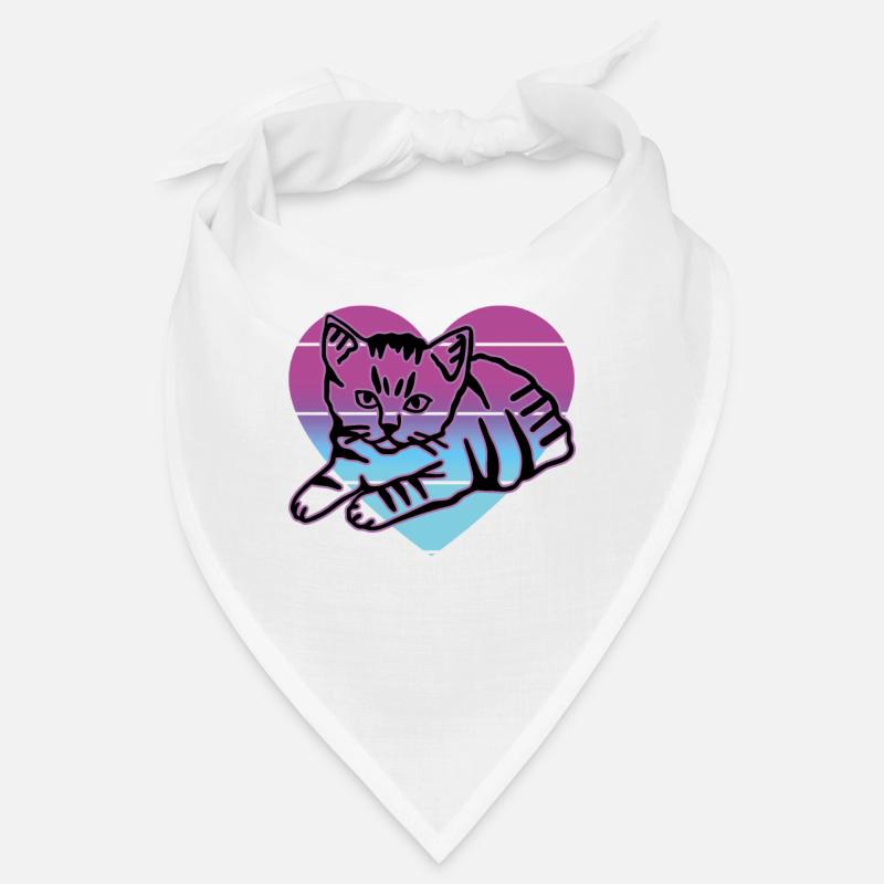 Chat rétro graphique chat pour les propriétaires de chats Bandana