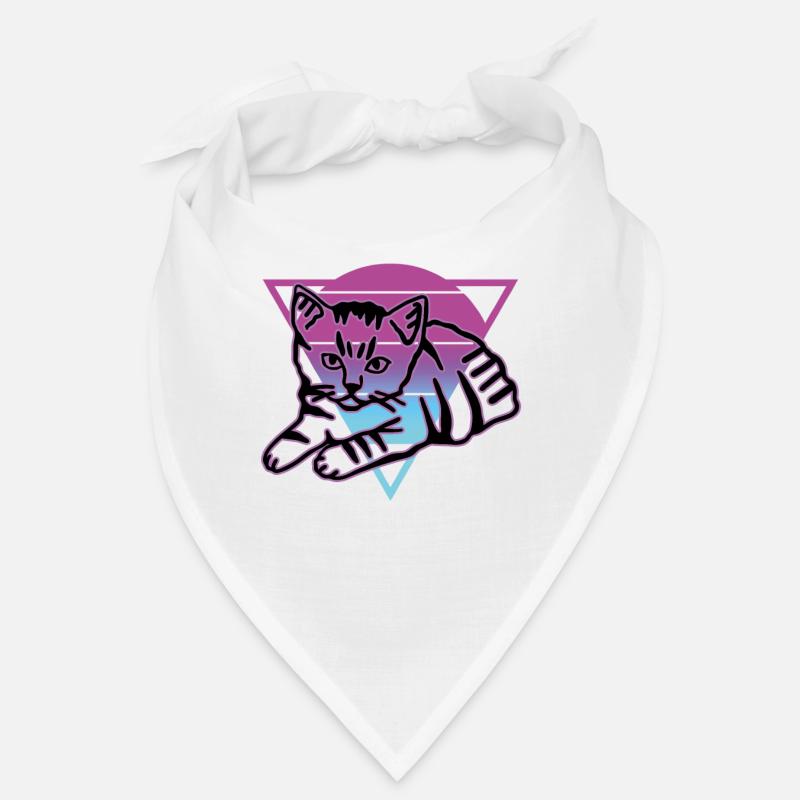 Chat graphique Retro Cat pour les propriétaires de chats Bandana