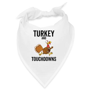 Türkei und Touchdowns - Bandana - Weiß - Vorne