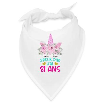 Enfant T Shirt 81 Ans Fille Anniversaire Cadeau - Bandana - Weiß - Vorne