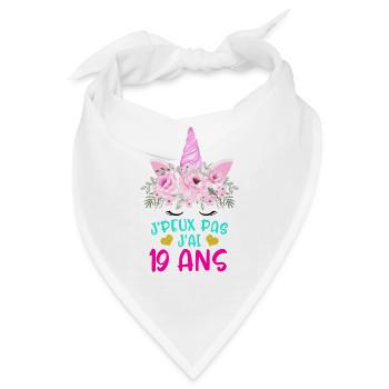 Enfant T Shirt 19 Ans Fille Anniversaire Cadeau - Bandana - Weiß - Vorne
