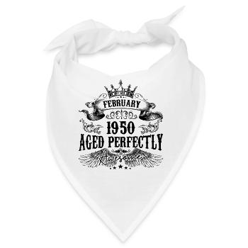 1950 | Februar Aged Perfectly 1950 Geburtstagsgeschenk - Bandana - Weiß - Vorne