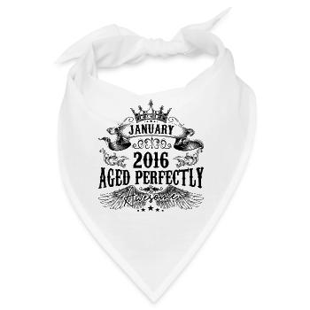 2016 | Januar Aged Perfectly 2016 Geburtstagsgeschenk - Bandana - Weiß - Vorne