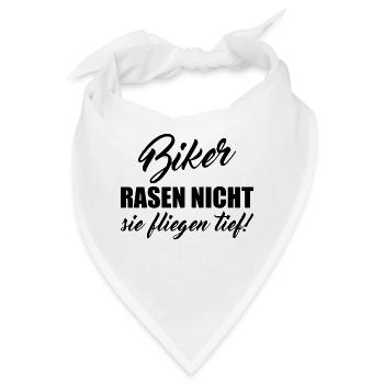 Biker Rasen nicht spruch fliegen - Bandana - Weiß - Vorne