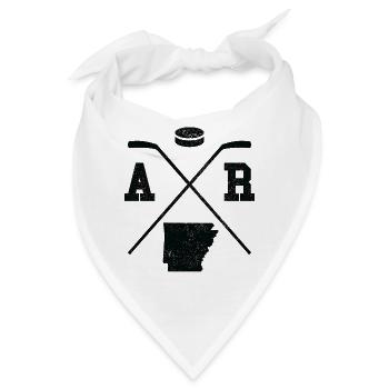 AR USA - Eishockeyspieler Arkansas - Bandana - Weiß - Vorne