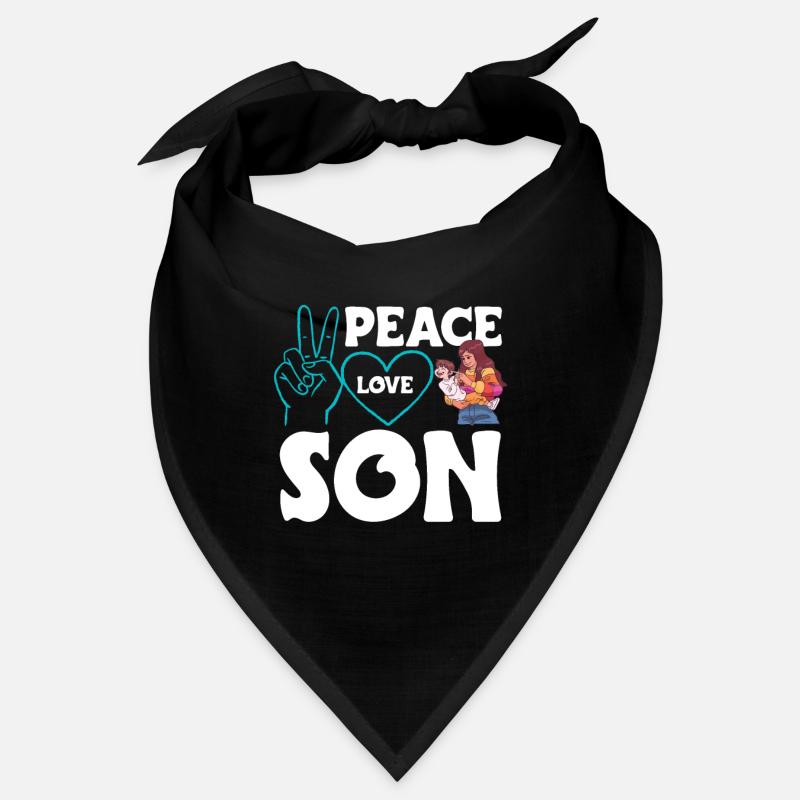 Peace Love Mom Son Boy Bandana