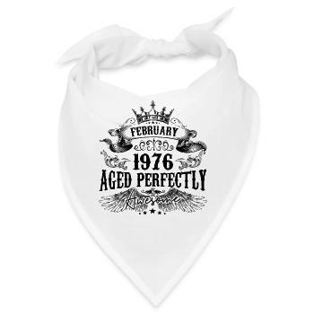 1976| Februar Aged Perfectly 1976 Geburtstagsgeschenk - Bandana - Weiß - Vorne
