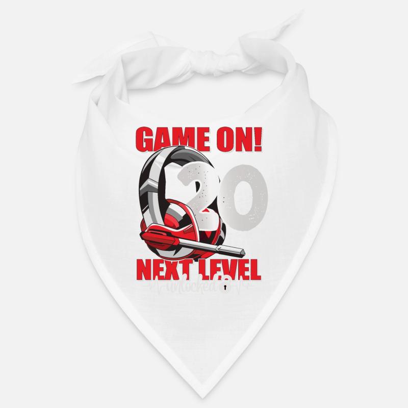 Next Level unlocked 20. Geburtstag Herren Gaming - Bandana - Weiß