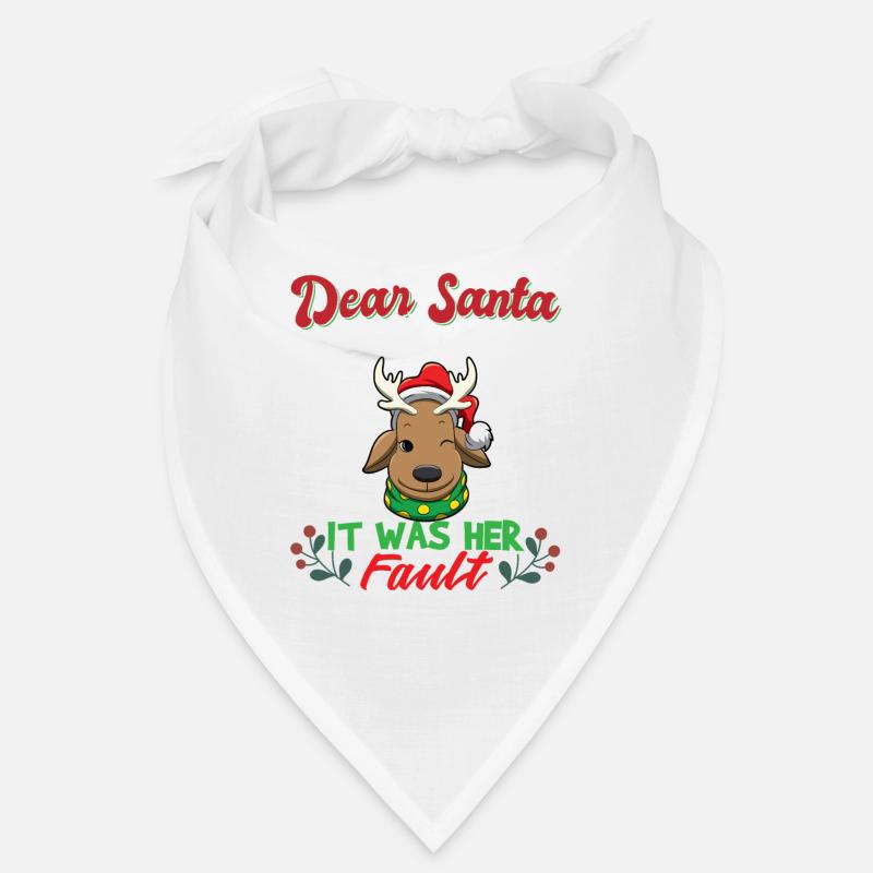 Dear Santa It Was Her Fault Siblings Matching Xmas Bandana