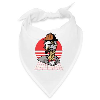 Detective Straußentier Smoking Formaler Anzug - Bandana - Weiß - Vorne