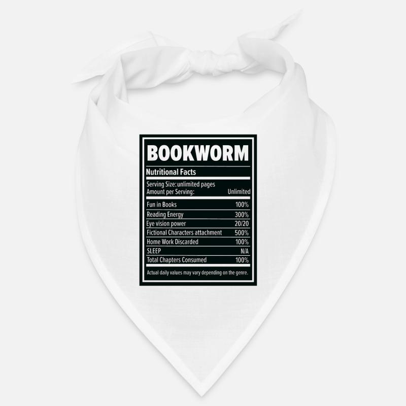 Book Lover Bookworm Nutritional Values Reader Bandana