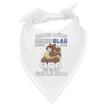 IMMER MÜDE MEISTENS BLAU OPA - Bandana - Weiß - Vorne