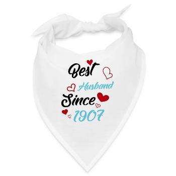 Bester Ehemann seit 1907 Hochzeit - Bandana - Weiß - Vorne