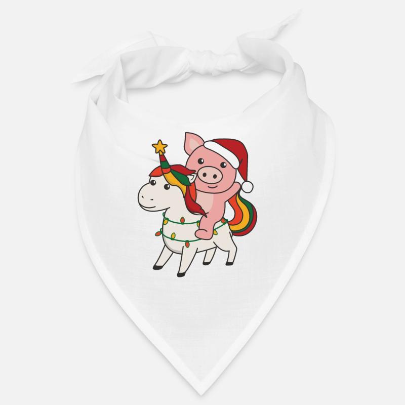 Cochon de Noël Joyeux Licorne de Noël Bandana