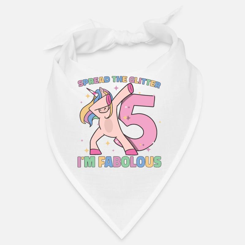 Regenbogen Einhorn 5. Geburtstag Mädchen 5 Jahre Bandana