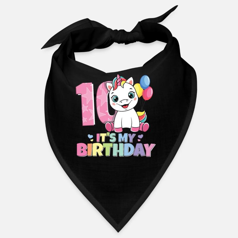 Regenbogen Einhorn 10. Geburtstag Mädchen 10 Jahre Bandana