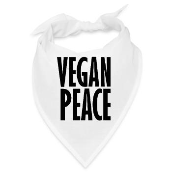 Vegan Peace - Veganer Spruch - Bandana - Weiß - Vorne