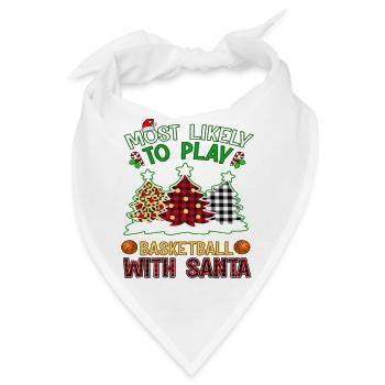 Most Likely To Play Basketball With Santa Buffalo - Bandana - Weiß - Vorne