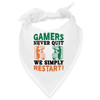 Gamers never quit - Bandana - Weiß - Vorne